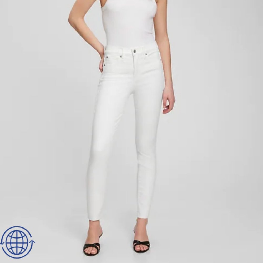 Gap High Rise True Skinny Jeans with Washwell White Jeans Sz. 25